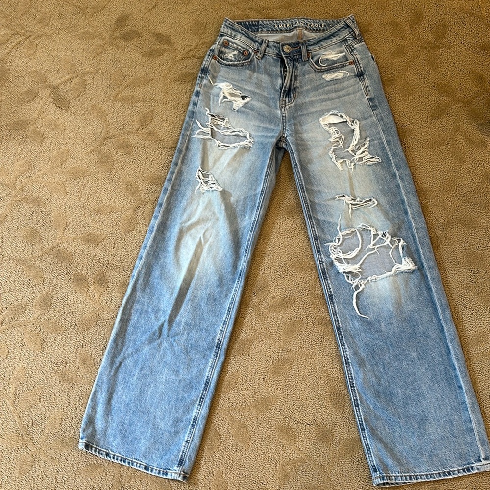 American eagle 000 short wide leg high rise jean